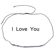 Morsekode halskæde "I Love You". Hematit. 75 cm. 